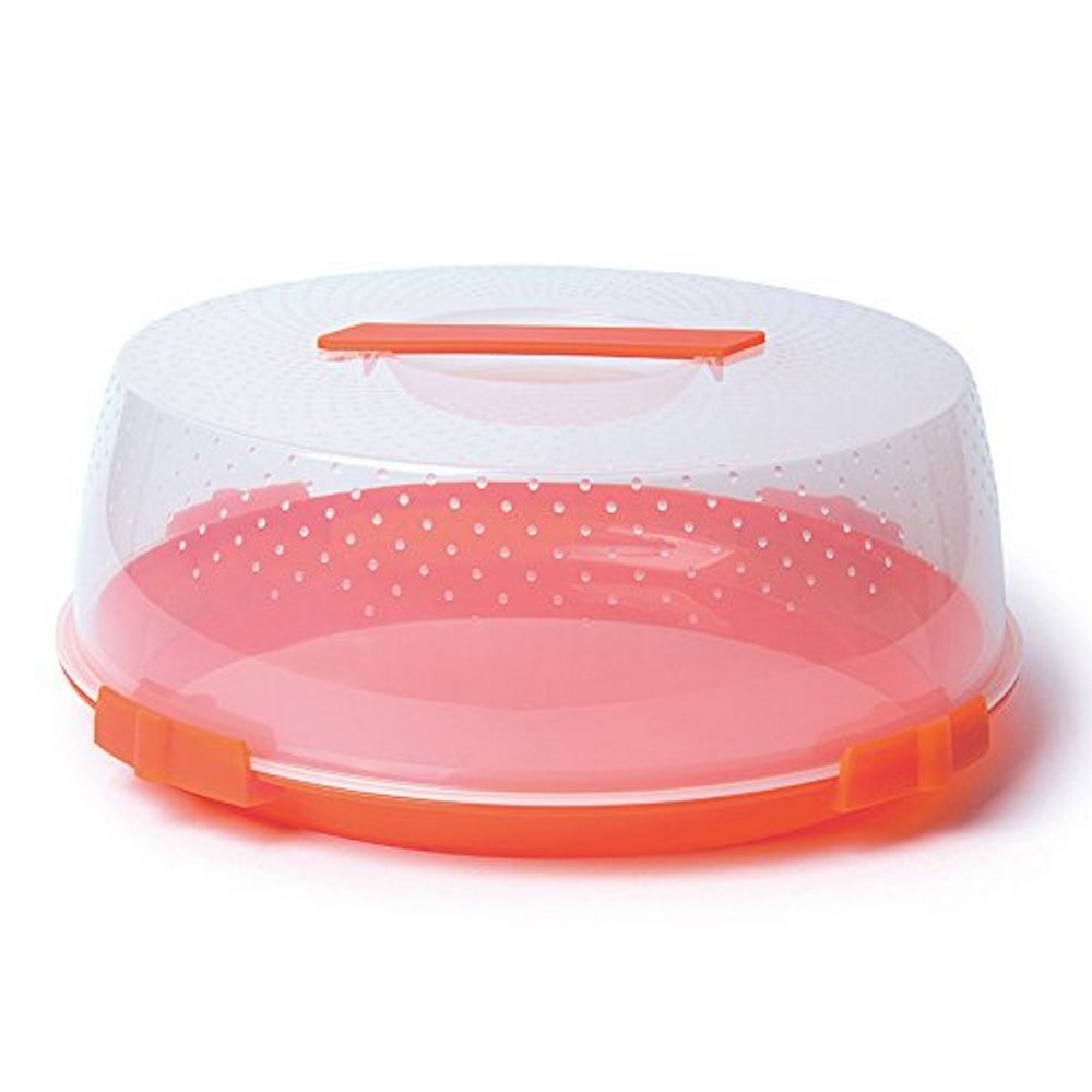 Copritorta da Trasporto, 32 cm, Plastica, Arancione